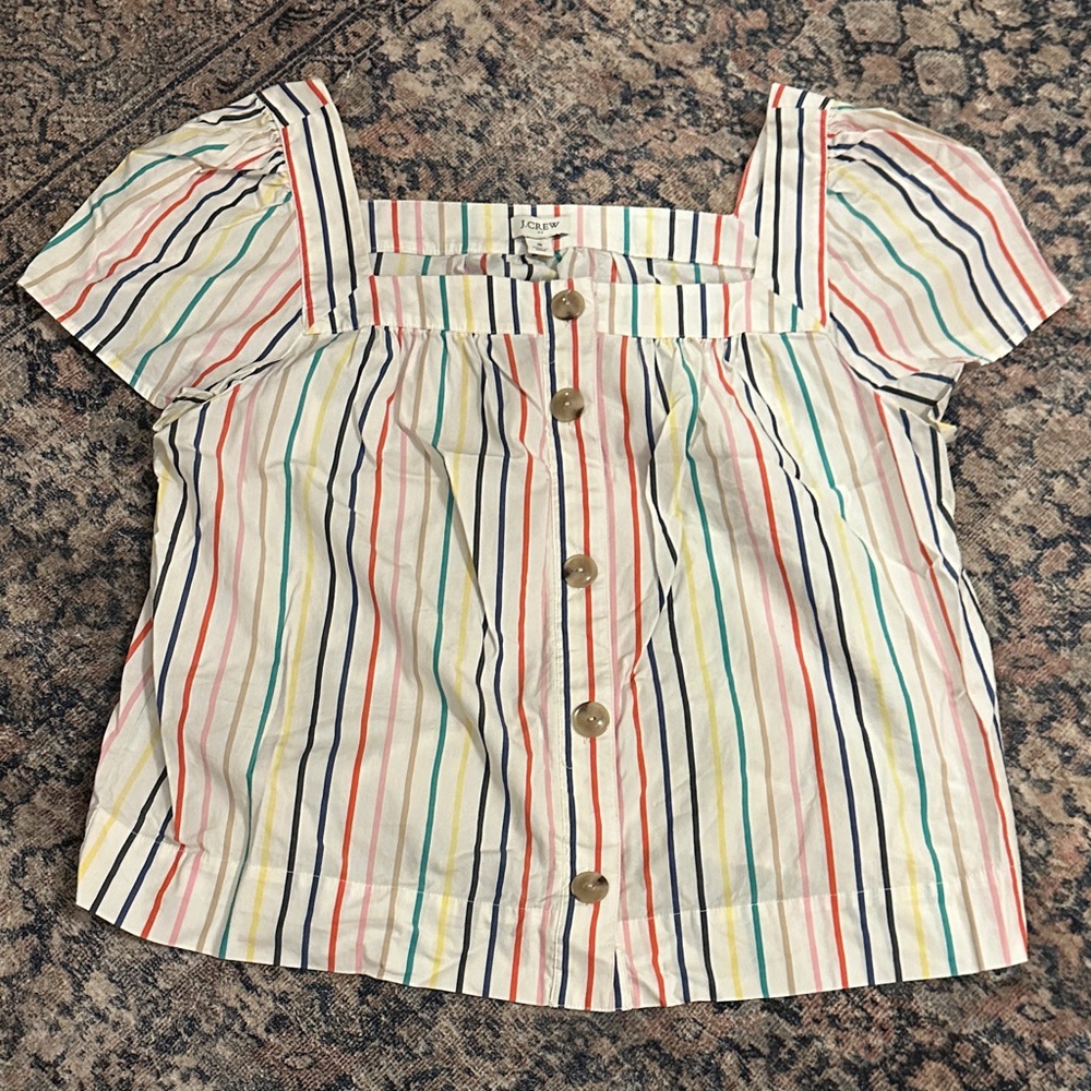 J. Crew Multicolor Striped Blouse, S
